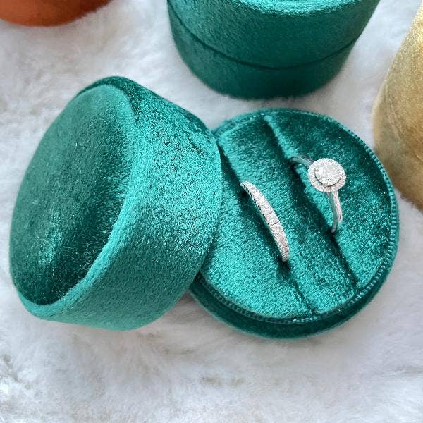 LanLivia - Wholesale Jewellery box/organiser - Round Velvet Wedding Ring Box n Proposal Ring Box4