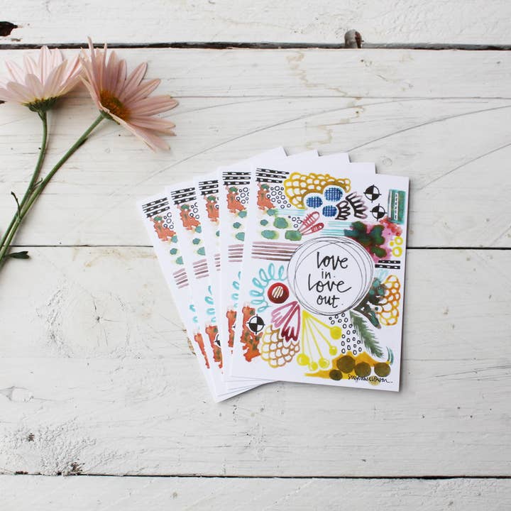 Silver Tree Art by Suzanne L. Vinson - Wholesale Stationery/Notecard Set - Love In, Love Out - Sharing Wisdom set