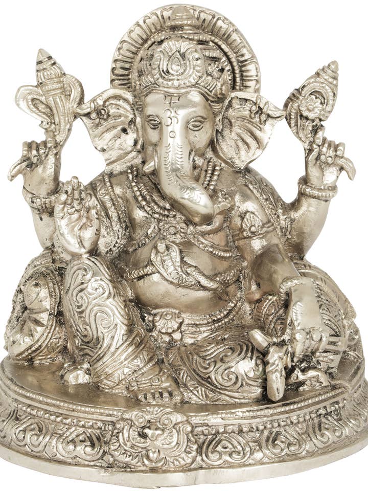 6" Bhagawan Ganesha i messing | Håndlavet | Made In India for engroshandel hos Exotic India Art