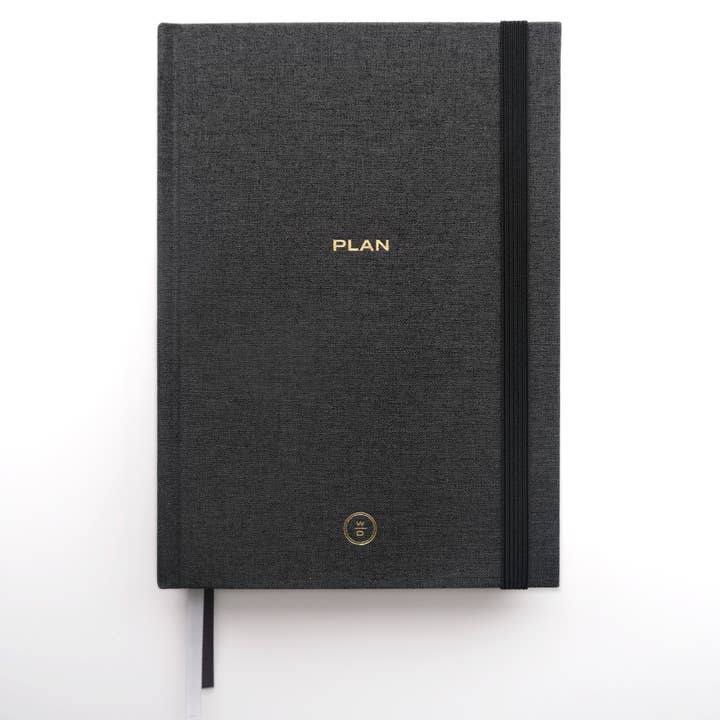 Wit & Delight - Wholesale Planner - 2025 Linen Wrapped Book Bound Planner - Black
