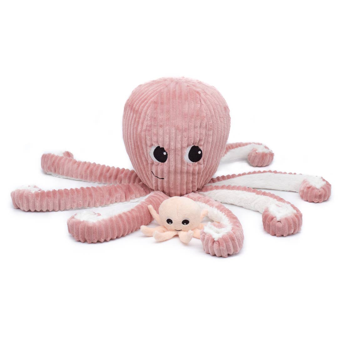 Les Déglingos, France - Venta al por mayor Peluche - Niños y bebés - Les Ptipotos - Pulpo rosa de peluche 45 cm con mamá y bebé2