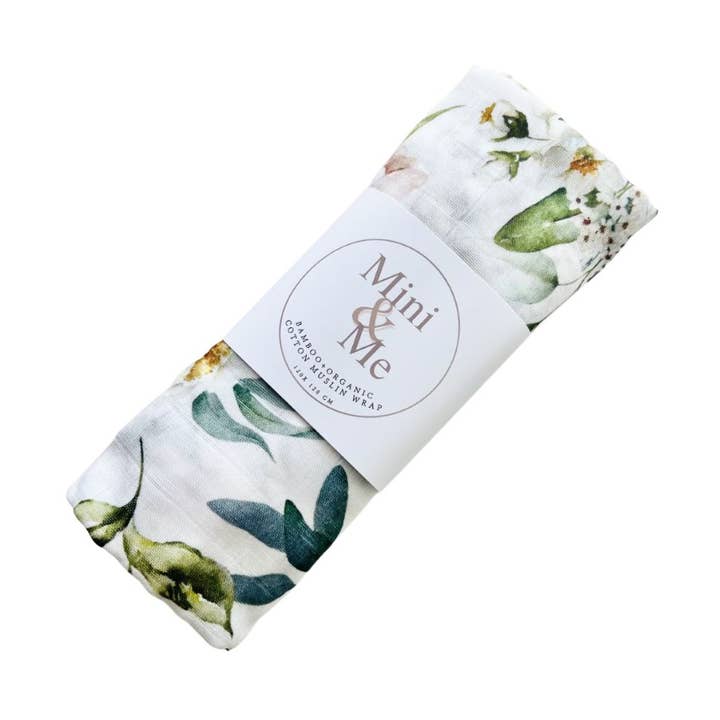 Mini & Me Bamboo Muslin Wrap Ivy - Clearance for wholesale by Cuddle Bug & Co
