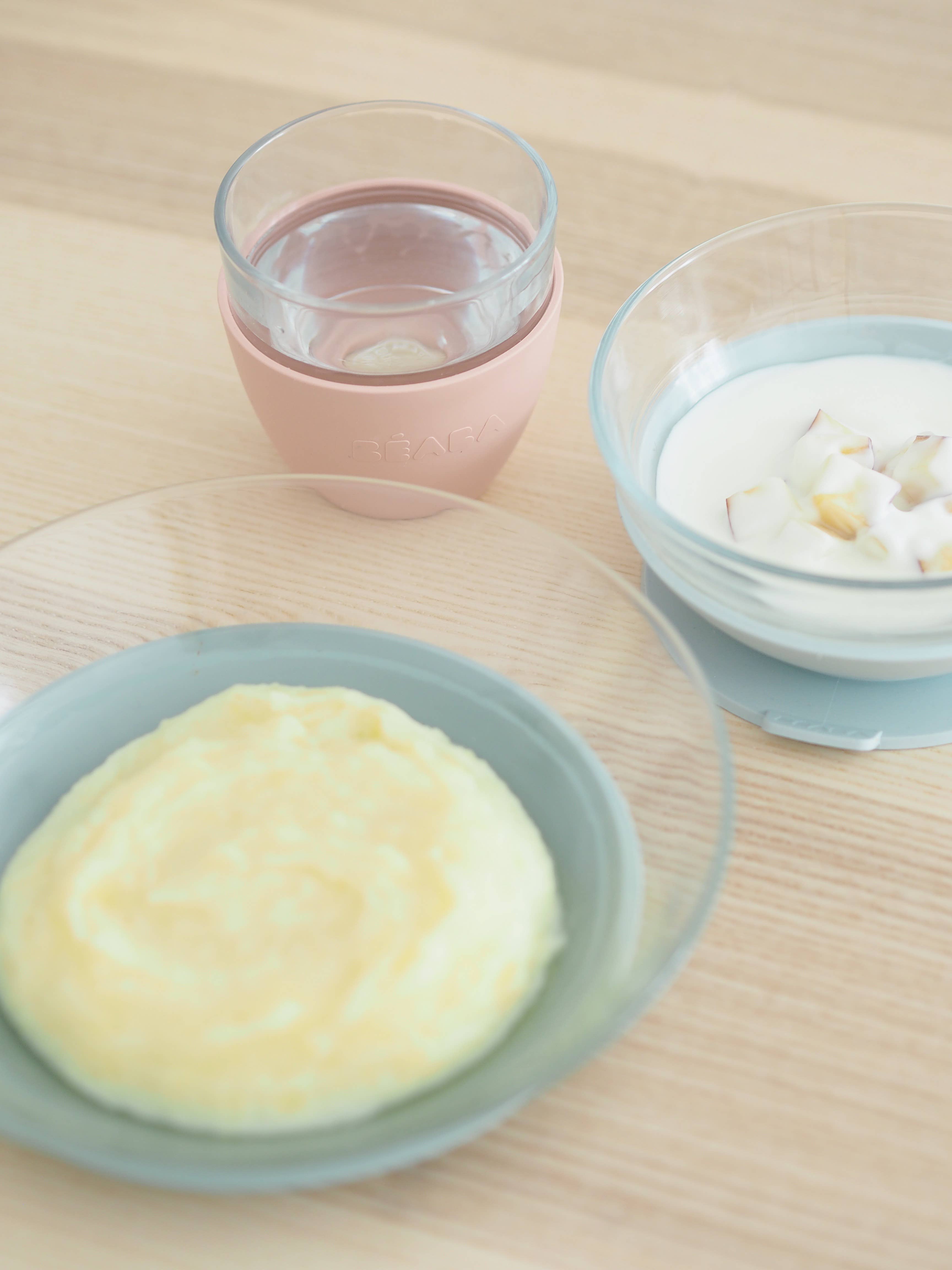 BEABA & Childhome - Wholesale Dinner Plate - Kids & Baby - BEABA Glass Meal Set - Eucalyptus1