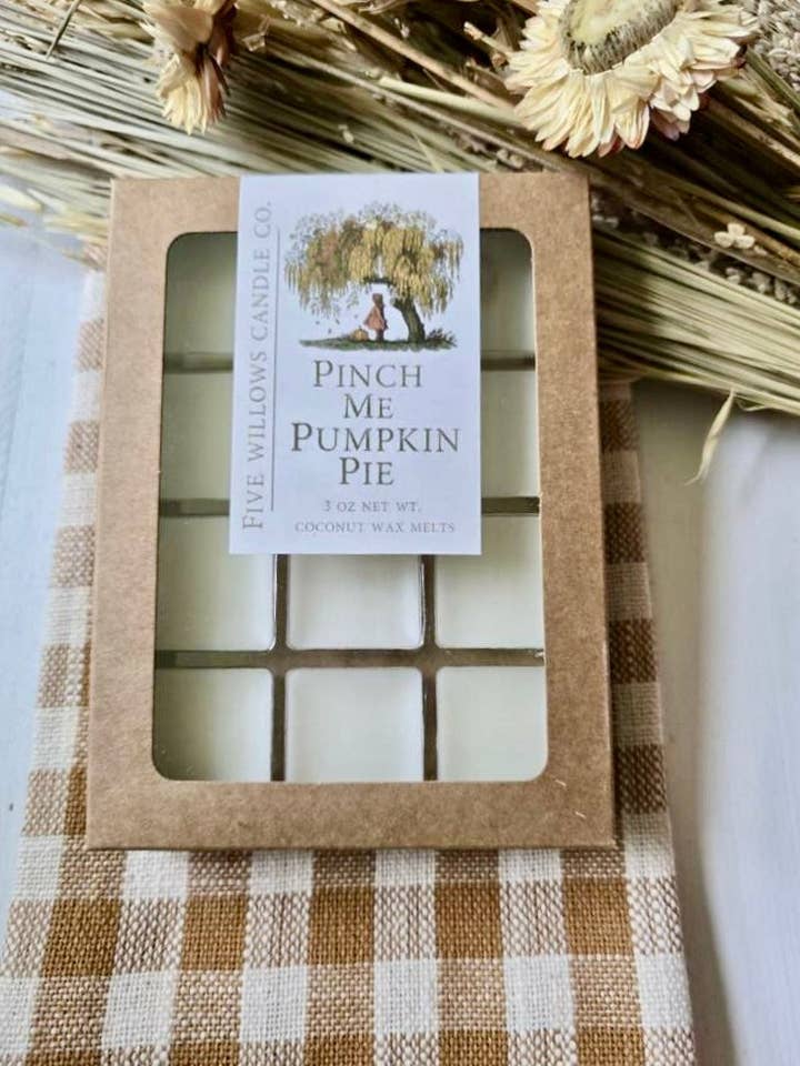 Pinch Me Pumpkin Pie Wax Melts for wholesale by Five Willows Candle Co.