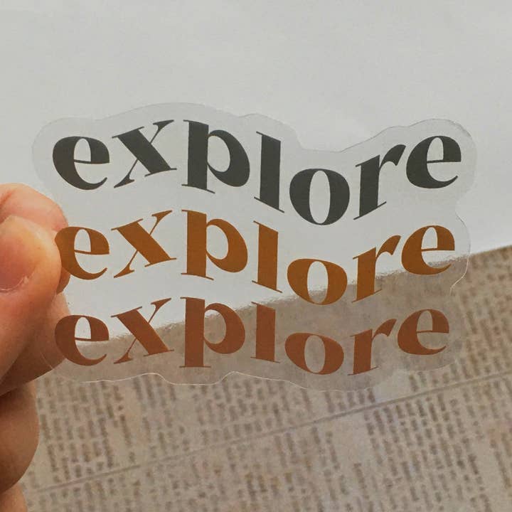 Trendy “Explore” Stack Sticker for wholesale by Happy Cam Designs