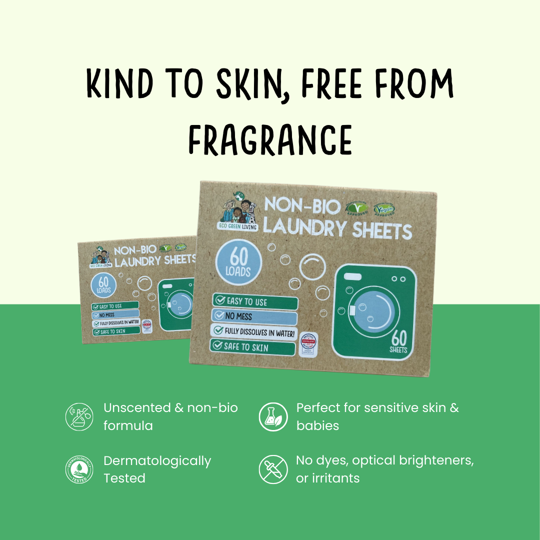 Eco Green Living - Vendita all'ingrosso Detersivi per bucato in polvere/capsule - Fogli detergenti per bucato non-bio senza profumo x 604