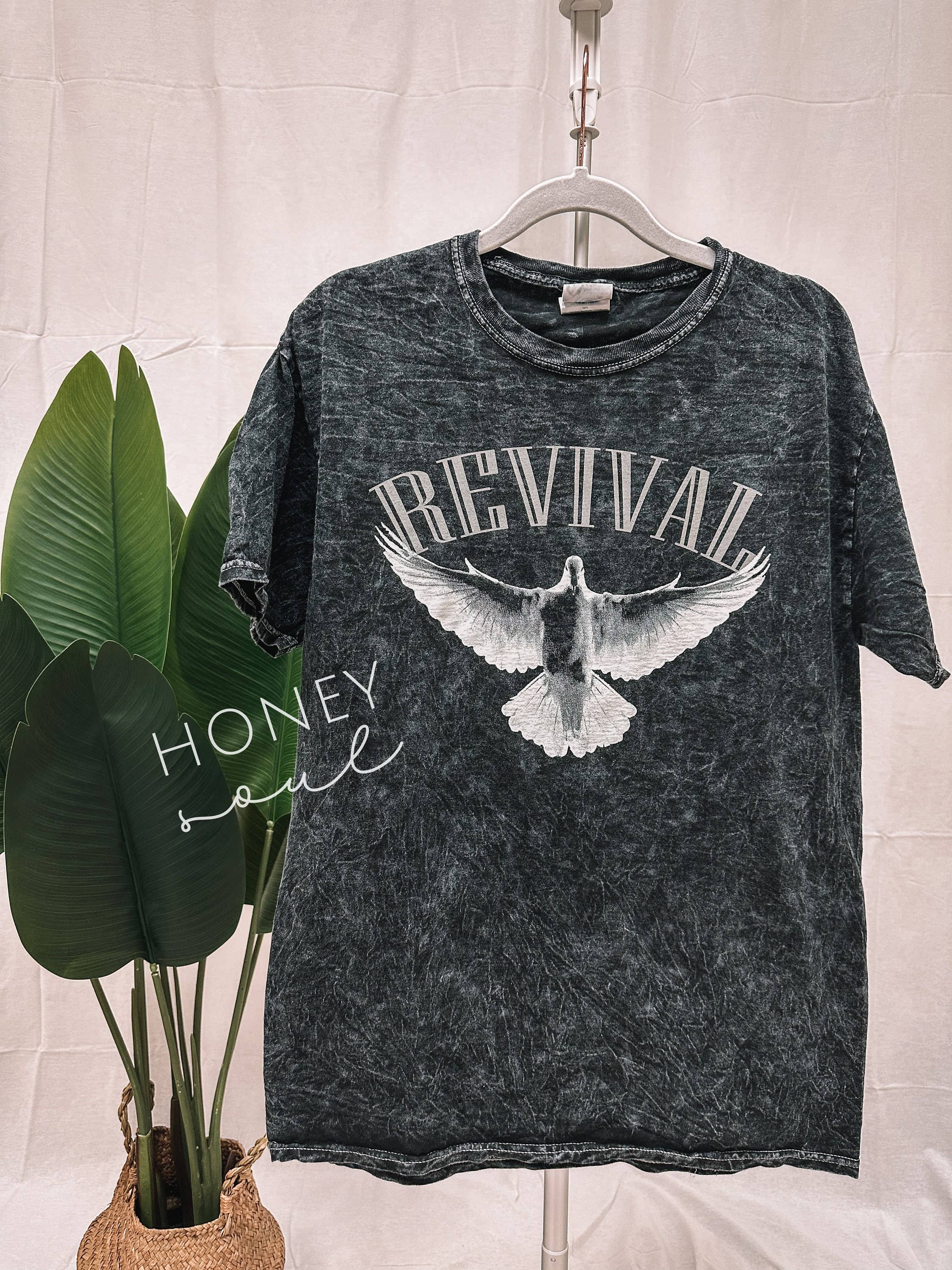Honey Soul LLC - Wholesale Screen Printed T-Shirt - Women's - Revival Dove Mineral Wash Tee2