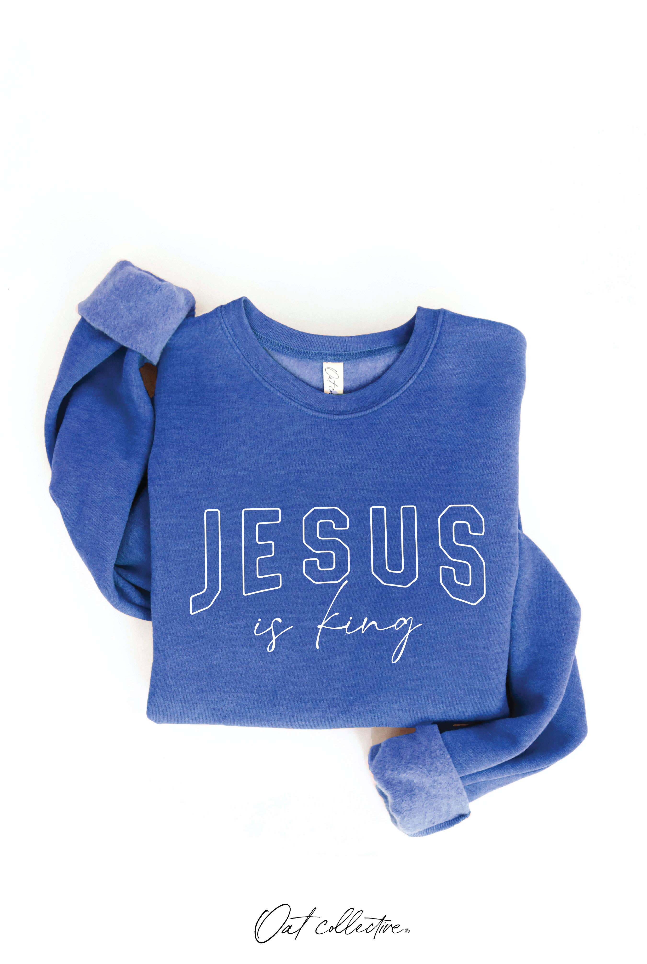 OAT COLLECTIVE – Engroshandel Grafisk Sweatshirt - Dame – JESUS IS KING grafisk sweatshirt - afslappet pasform11