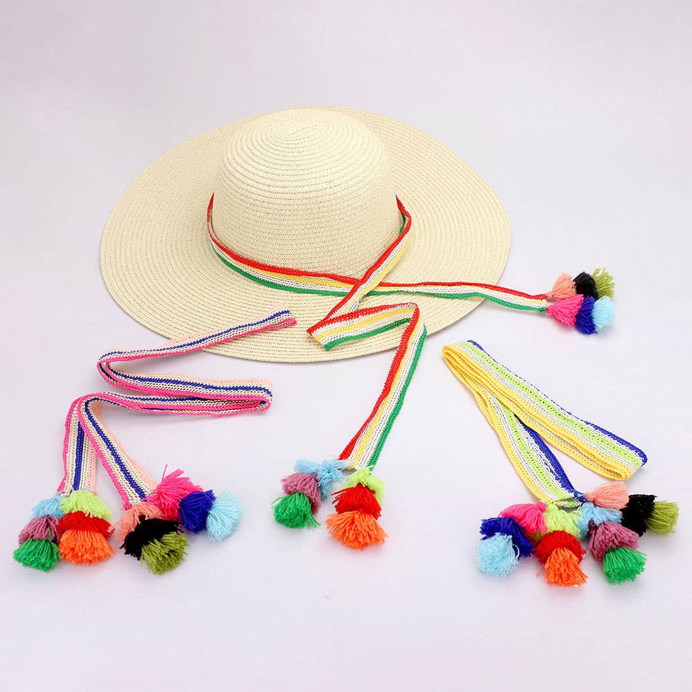 Sensibling Corp. – wholesale Hat accessory – Women's – Striped Crochet Tassel Tip Hat Band20