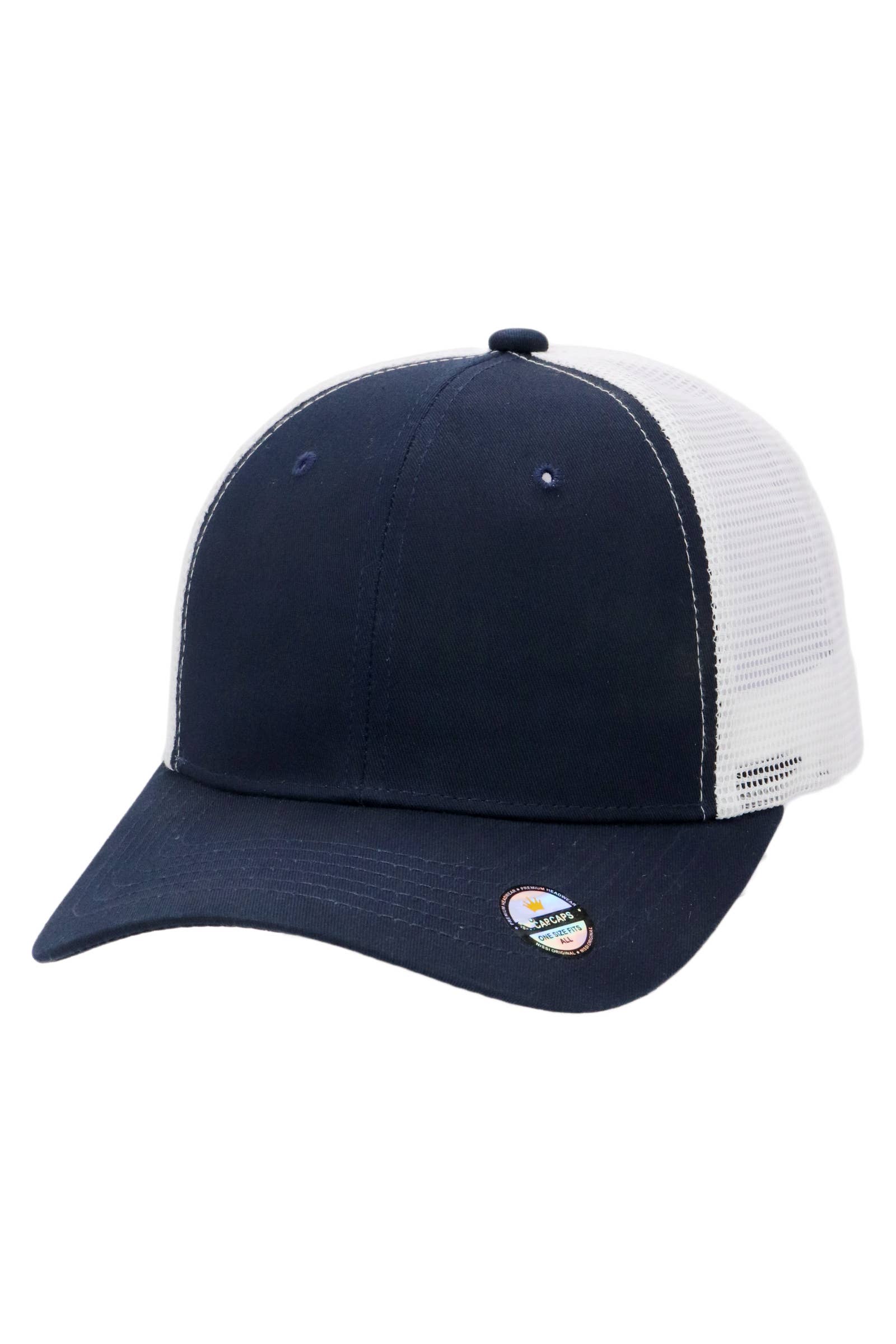 Cap Zone – Großhandel Trucker-Cap – Unisex – Zweifarbige Nylon-Polyester-Strukturierte Sechs-Panel-Trucker-Kappe12