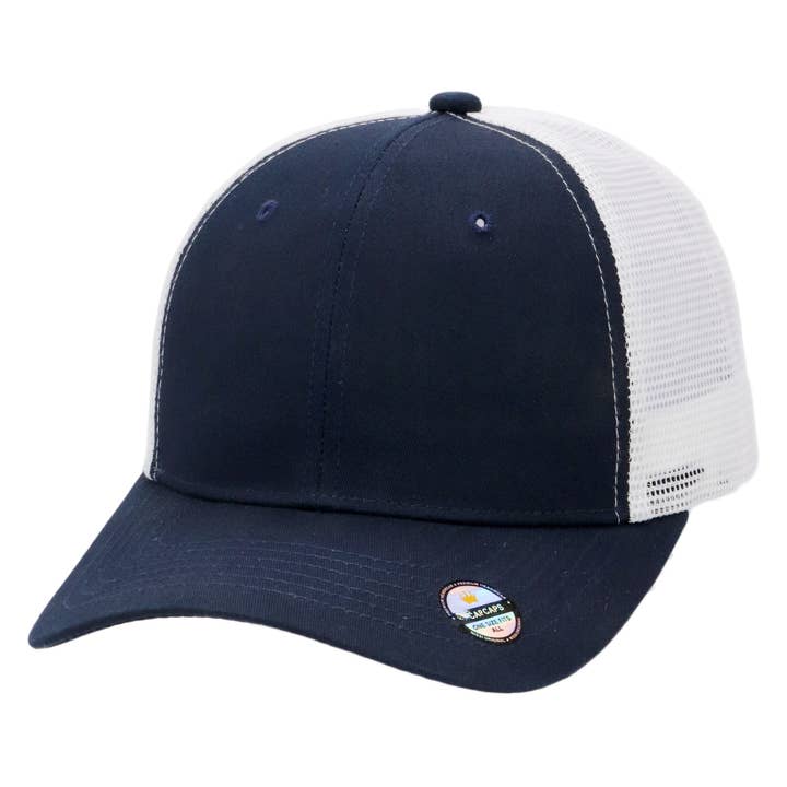 Cap Zone – Großhandel Trucker-Cap – Unisex – Zweifarbige Nylon-Polyester-Strukturierte Sechs-Panel-Trucker-Kappe12