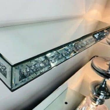2x Mirrored Crushed Shelf Glitz Sparkle 60Cm for wholesale by DEENZ