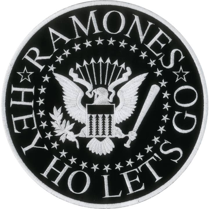 Square Deal Recordings & Supplies - Vente Écusson - Écusson Arrière - The Ramones - Hey Ho Let's Go Logo Grand 9,5"