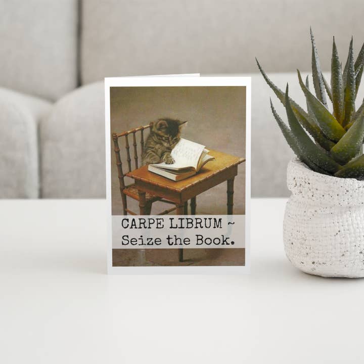Raven's Rest Studio - Wholesale Everyday Greeting Card - Greeting Card. Carpe Librum - Seize The Book2