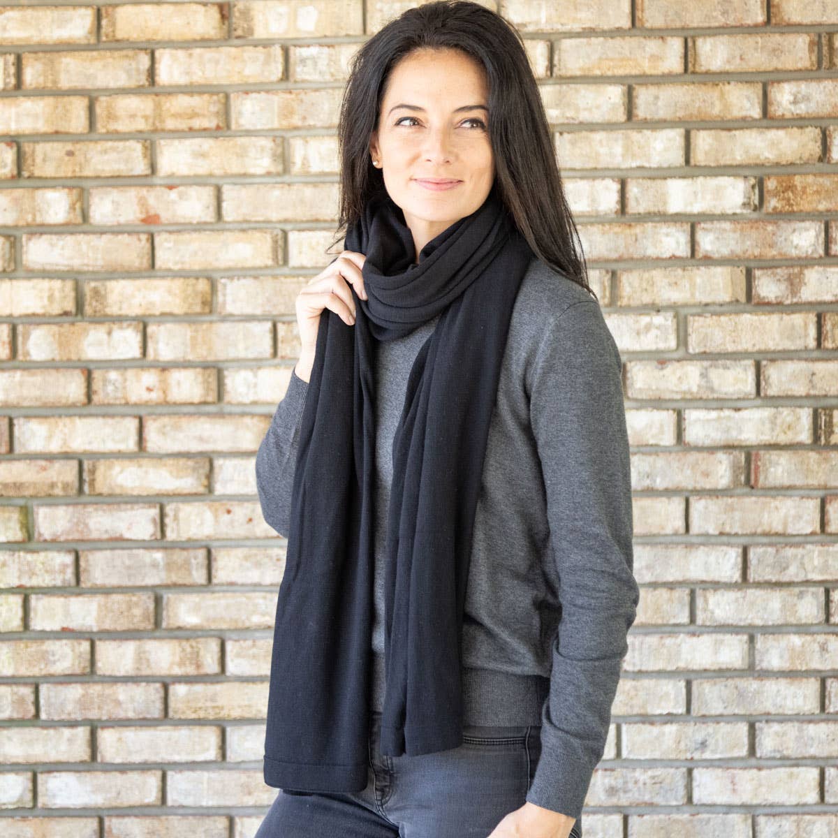 zestt organics - Wholesale Scarf - Women's - Dreamsoft Organic Cotton Travel Scarf - Black1