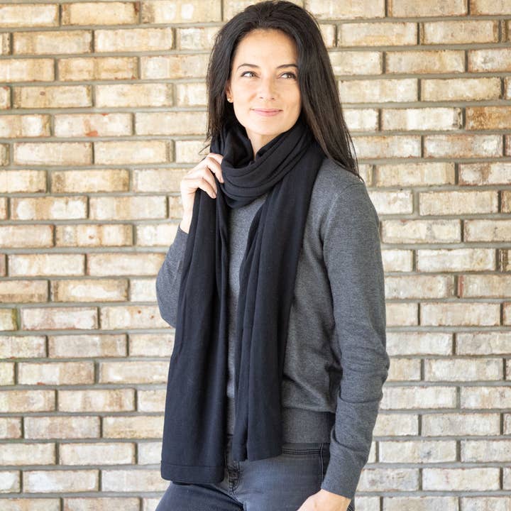 zestt organics - Wholesale Scarf - Women's - Dreamsoft Organic Cotton Travel Scarf - Black1