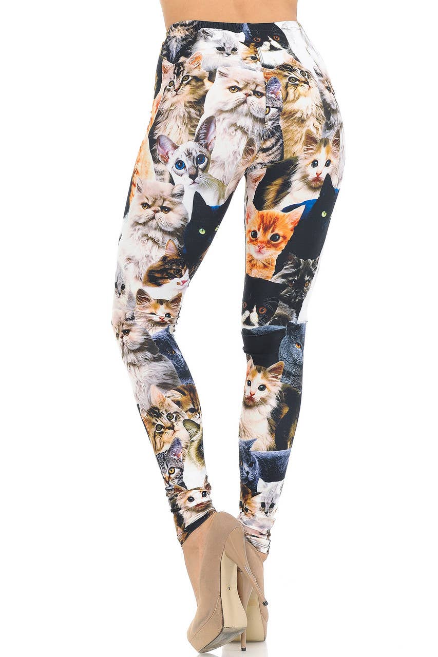 USA Fashion - Vente Legging tendance – femme - Legging doux et crémeux à coller pour chats - USA Fashion™8