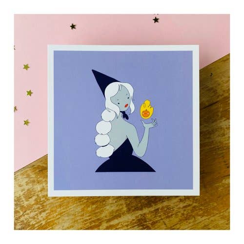 Carte postale Pumpkin Witch imprimée pour la vente par Sydney Warnes