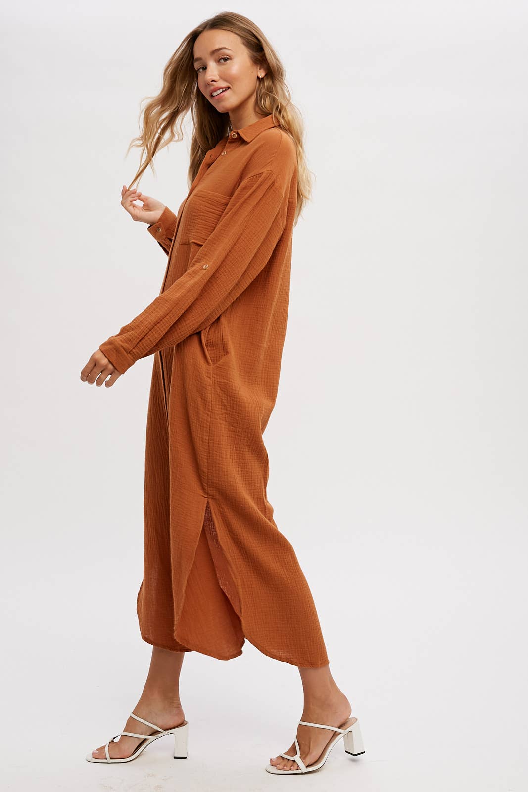 Bluivy - Wholesale Dress - Women's - BUTTON UP MAXI SHIRT DRESS WITH POCKET16