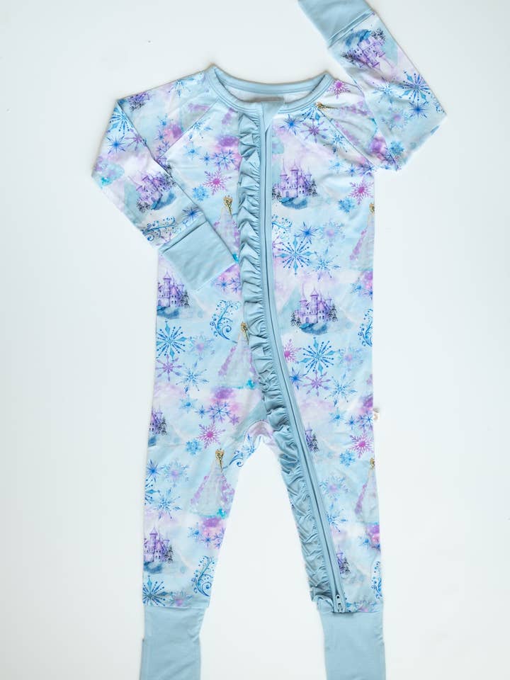 Snow Queen Convertible Ruffle Zippee for wholesale by Riley & Rett