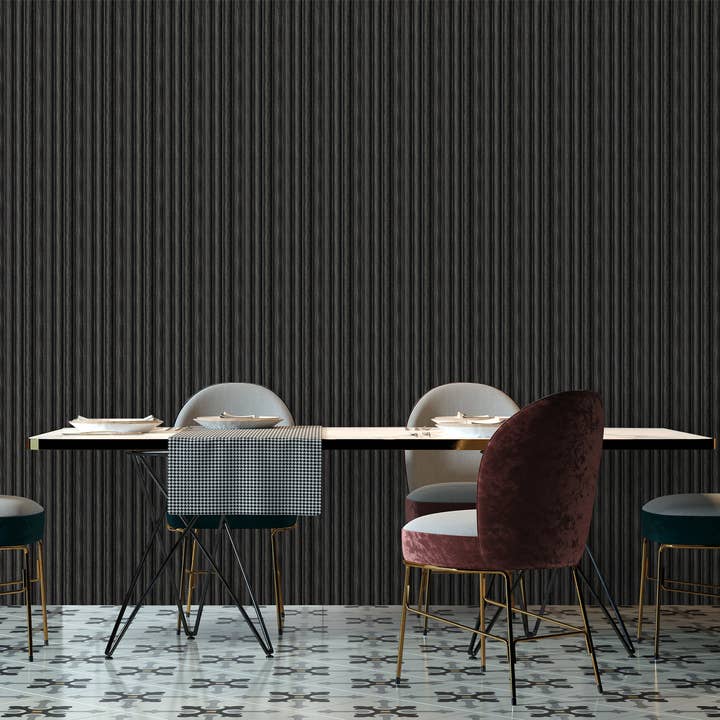 Ash Black Panel , PS Wall Home Decoration Panel-Premium Quality for wholesale by Walloro Luxury Embossed Wallpaper