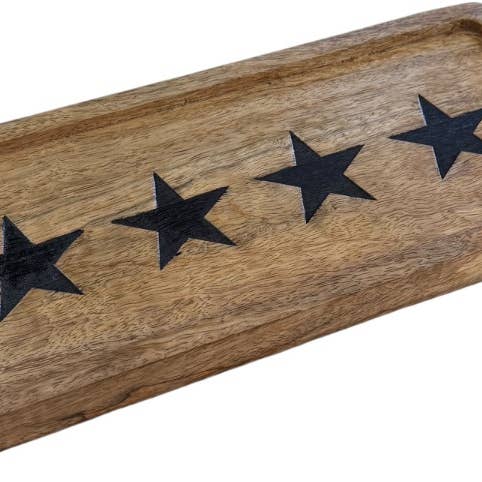 Vassoio da portata in legno Star Design, 30 cm per la vendita all'ingrosso da parte di Gainsborough Giftware x Portland Living