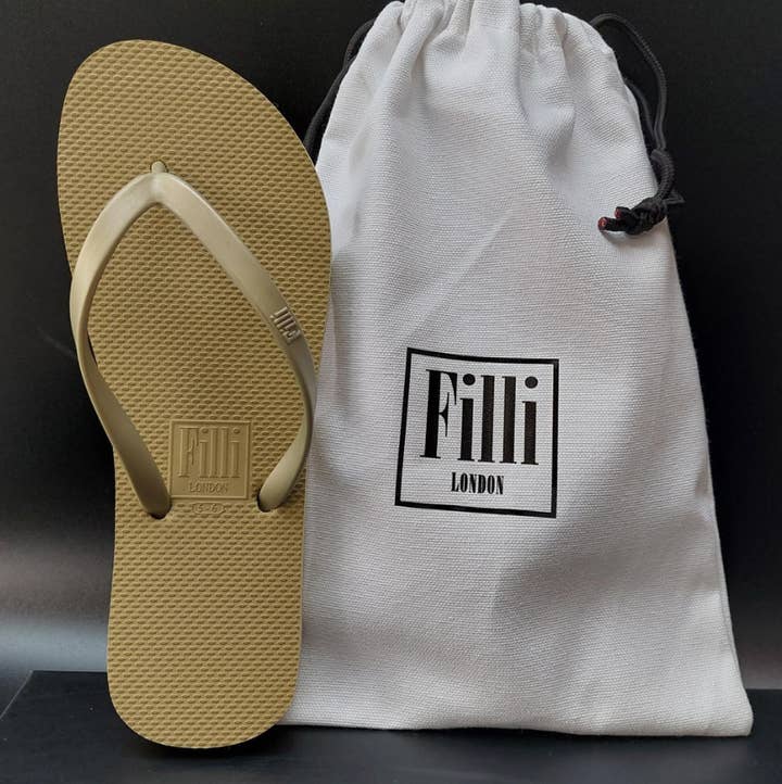 Filli London - Wholesale Flip Flops - Women's - Naked Comfort Flip Flops - Gold0