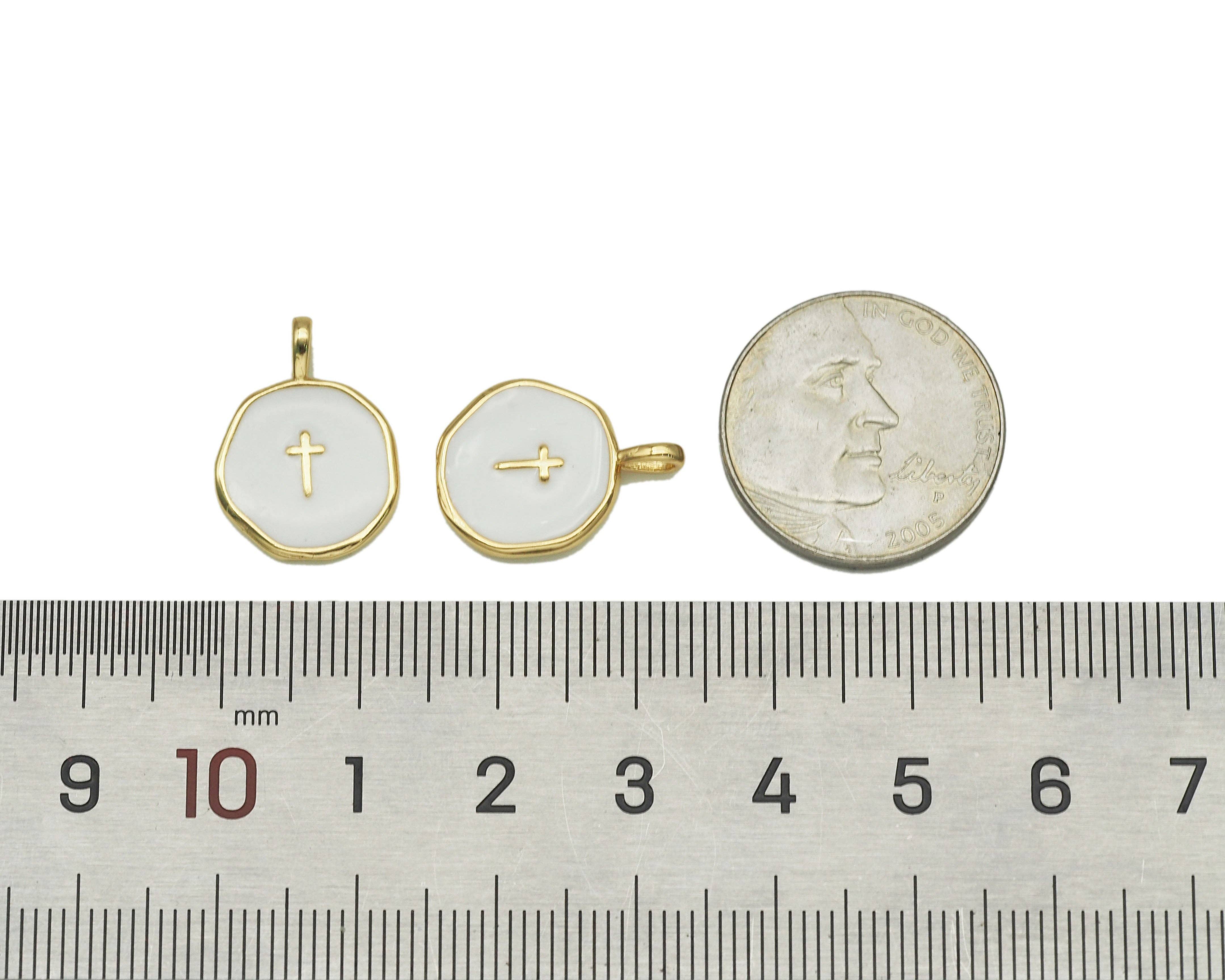 BestBeads&Beyond – Pendente/pingente individual por atacado – Esmalte Cruz Charme, Sku #Y6082