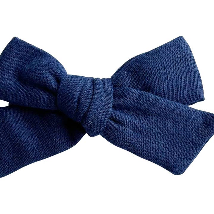 Lino azul marino, lazo pequeño para venta al por mayor de Hadley Girl