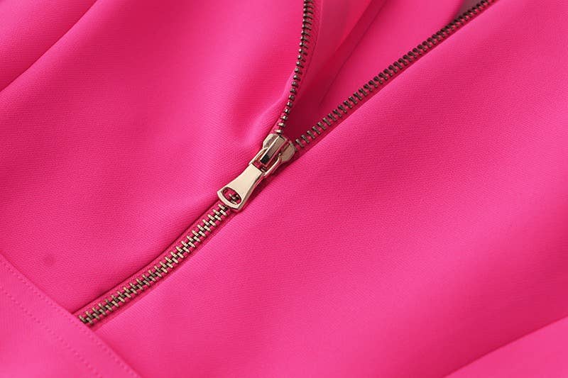 Productseeker - Wholesale Dress - Women's - DR008Y Fushcia Sleeveless Tie-Waist Suit Dress 18