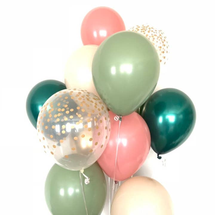 Hullaballoons – wholesale Ballong – Gröna och Rose ballonger | Uppsättning av 10 latexballonger