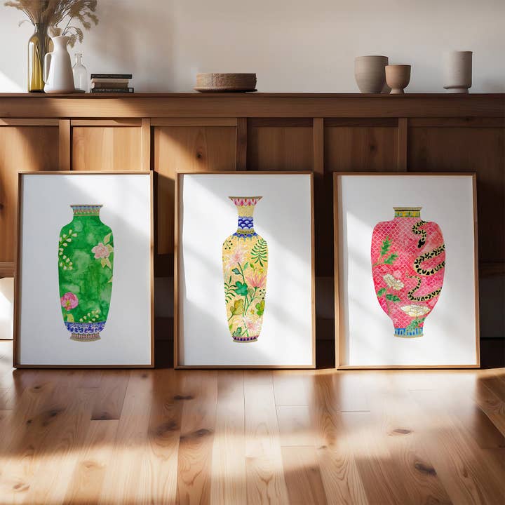 Antique Vases - Set of 3 for wholesale by Snoogs & Wilde Art