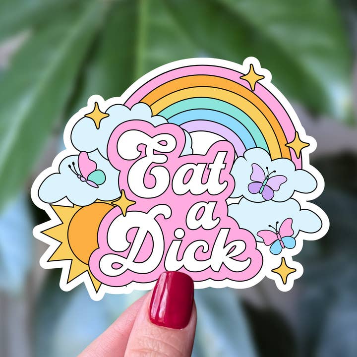 Mange un autocollant de bite, autocollant humoristique drôle et impertinent pour adultes. pour la vente par Moonlit Creations