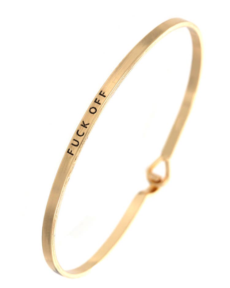 0011 PREMIERE - Wholesale Cuff Bracelet - FR2668 FUCK OFF_3mm Inspired Message Brass Bangle1