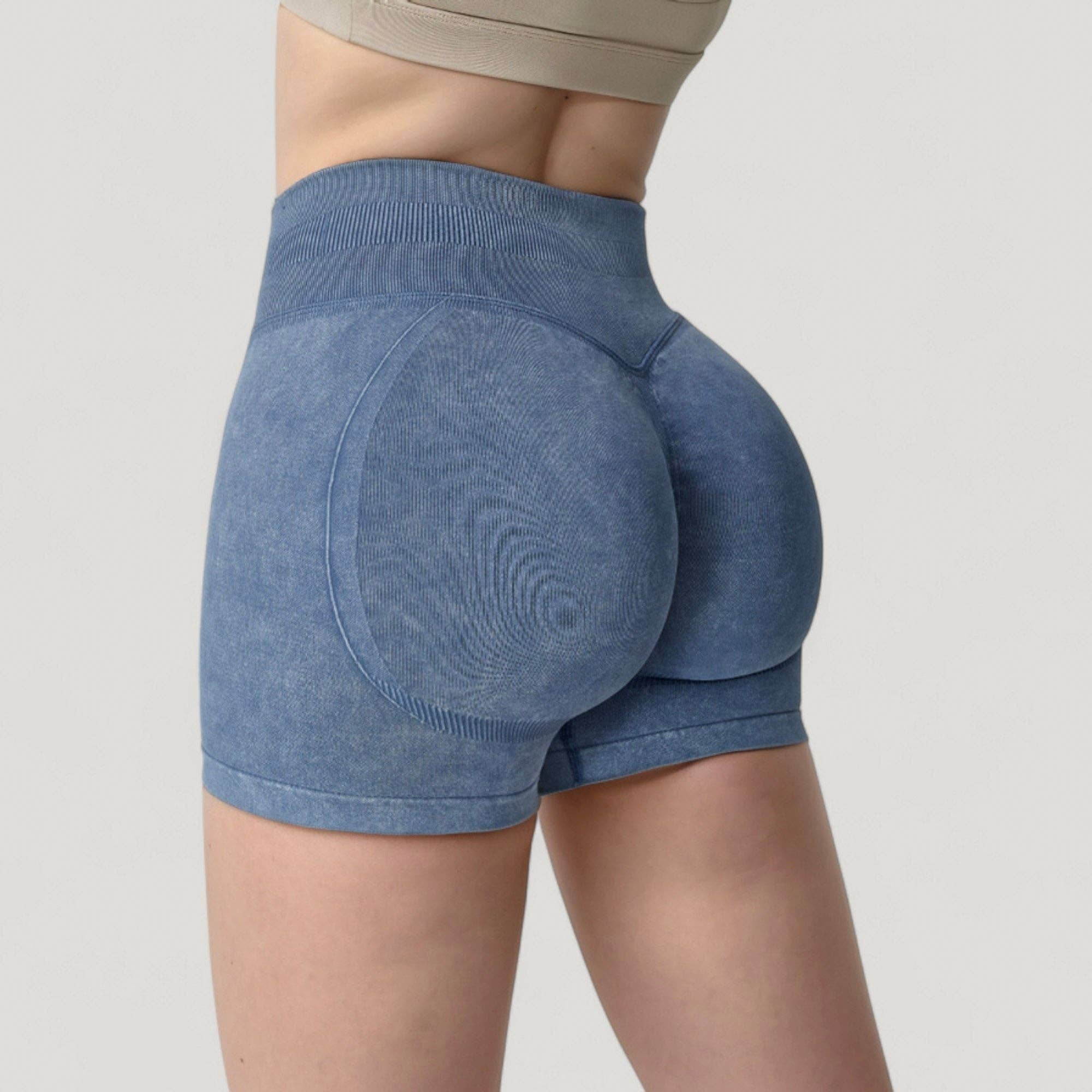 Active by Anna-Kaci - Vente Short de sport – femme - Shorts de cyclisme sans couture à taille haute côtelée pour femmes avec élasticité17