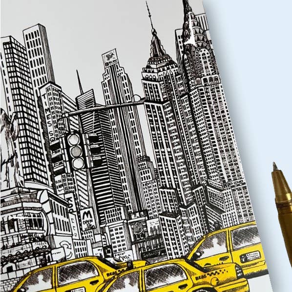 Katie Clement Illustration - Vendita all'ingrosso Biglietti di auguri - Biglietto di compleanno con skyline di New York2