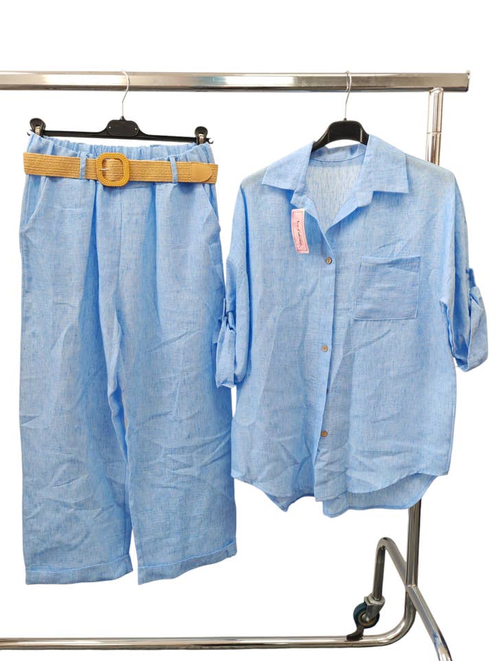 Superbia - Wholesale Top & Pant Set (NOT Loungewear) - Women's - Italian One Size Full Button Casual Set of 2 Shirt and Pant4