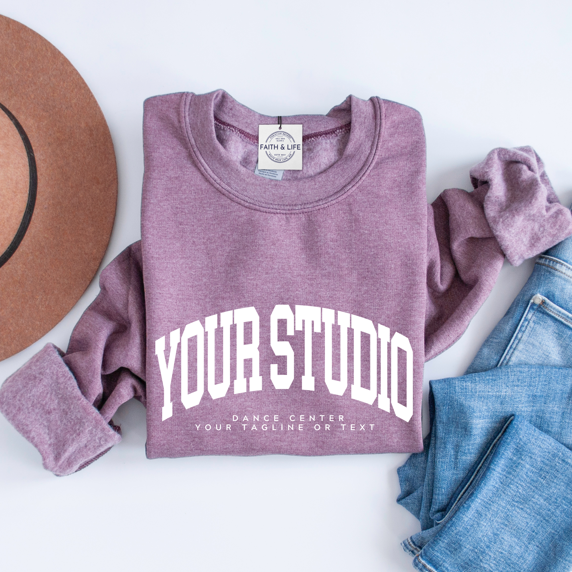 Faith & Life Christian Brands - Wholesale Sweatshirt - Women's - Custom Dance Studio or Ballet Company Crewneck Sweatshirt1