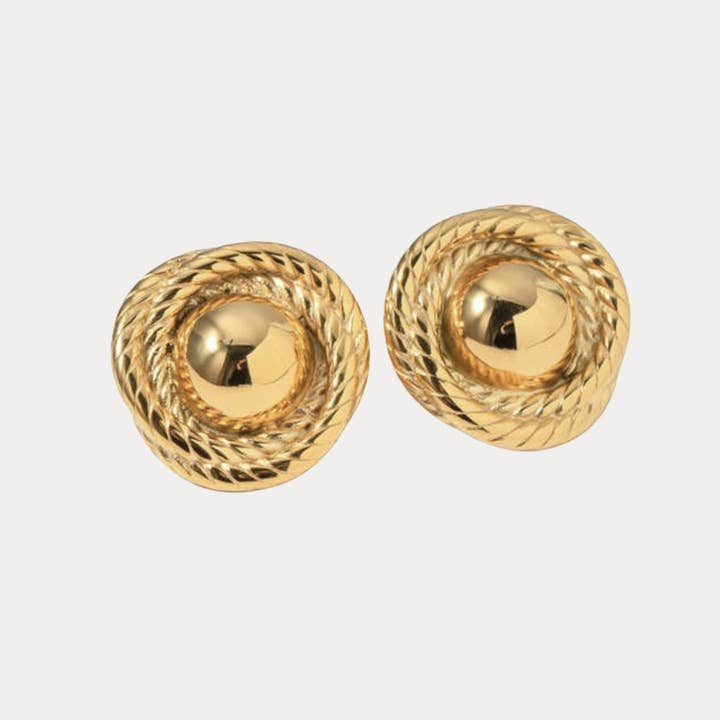 Ursula Round Shape Stud Earrings for wholesale by Petra Savage Jewelry