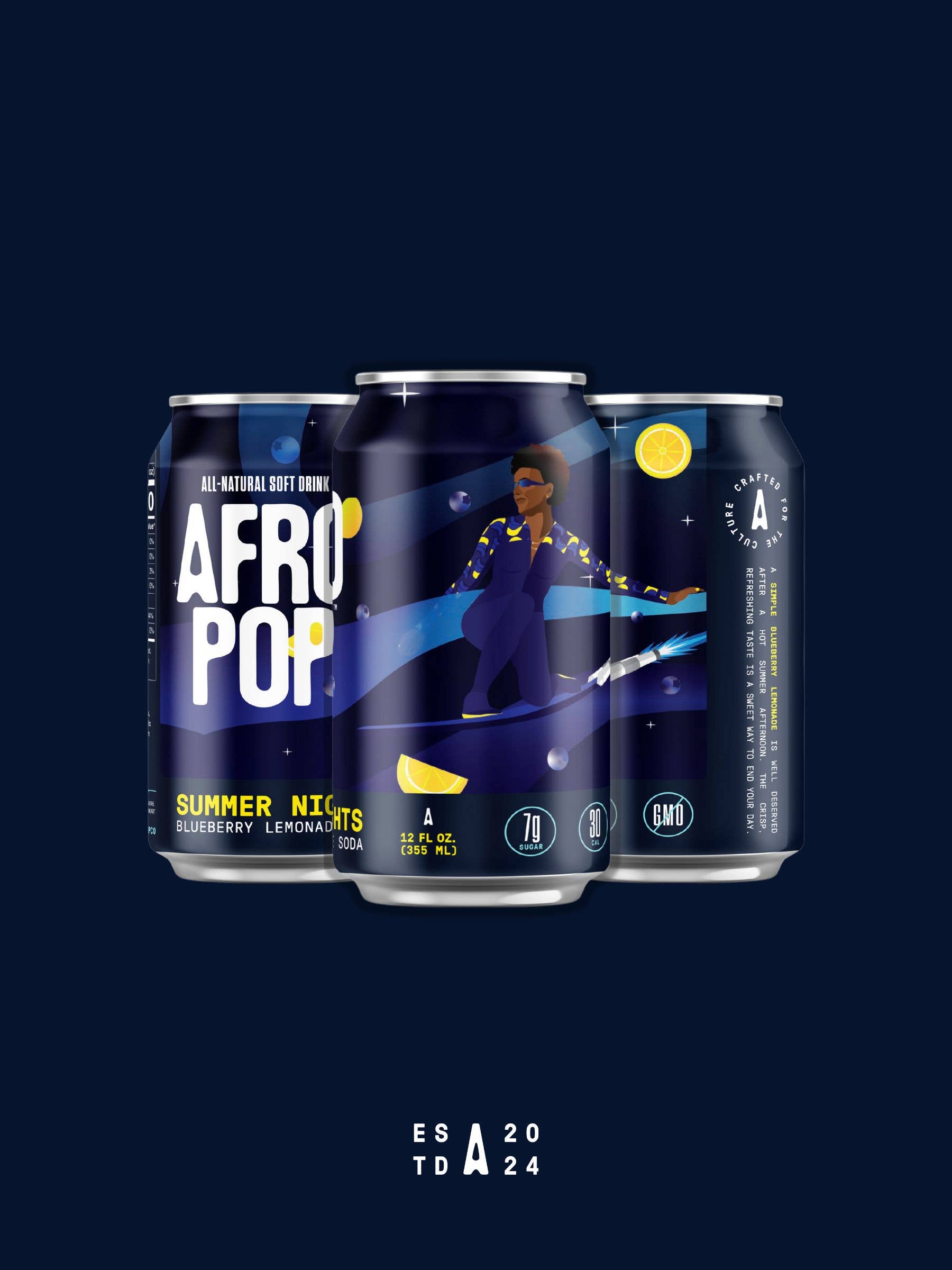 AFROPOP - Wholesale Soda/Carbonated Drink - Summer Nights: Blueberry Lemonade Soda9