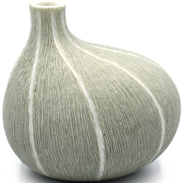 Art Floral Trading LLC - Wholesale Vaas - OMO Mini S - Grijze handgemaakte porseleinen knopvaas met 17