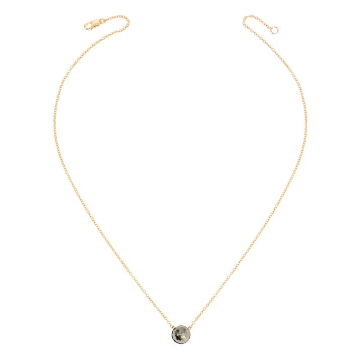 Collana con Gemma a Cupola con Castone 8MM - Riempita in Oro 14K per la vendita all'ingrosso da parte di Heather Hawkins