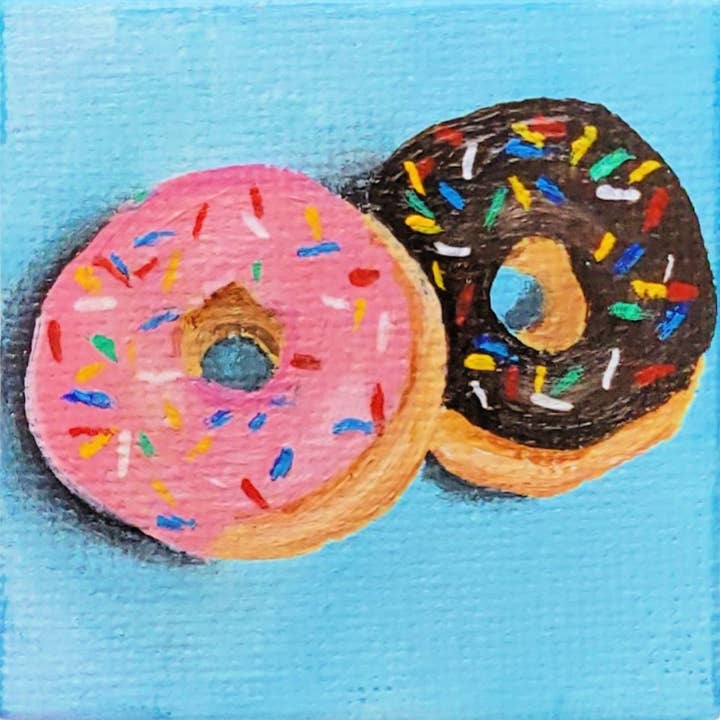 Kellie Sansone Creates - Wholesale Painting/Drawing - Mini Donut - Original Acrylic Painting1