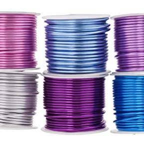 Mandala Crafts - Wholesale Craft Supplies - Mandala Crafts Anodized Aluminum Wire for Sculpting, Armature, Jewelry Making, Gem Metal Wrap, Garden, Colored and Soft, Assorted 6 Rolls20
