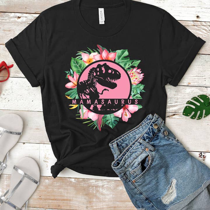Mamasaurus - Mama Dinosaur Fun Mother's Day Gift T-Shirt for wholesale by House Of Rodan