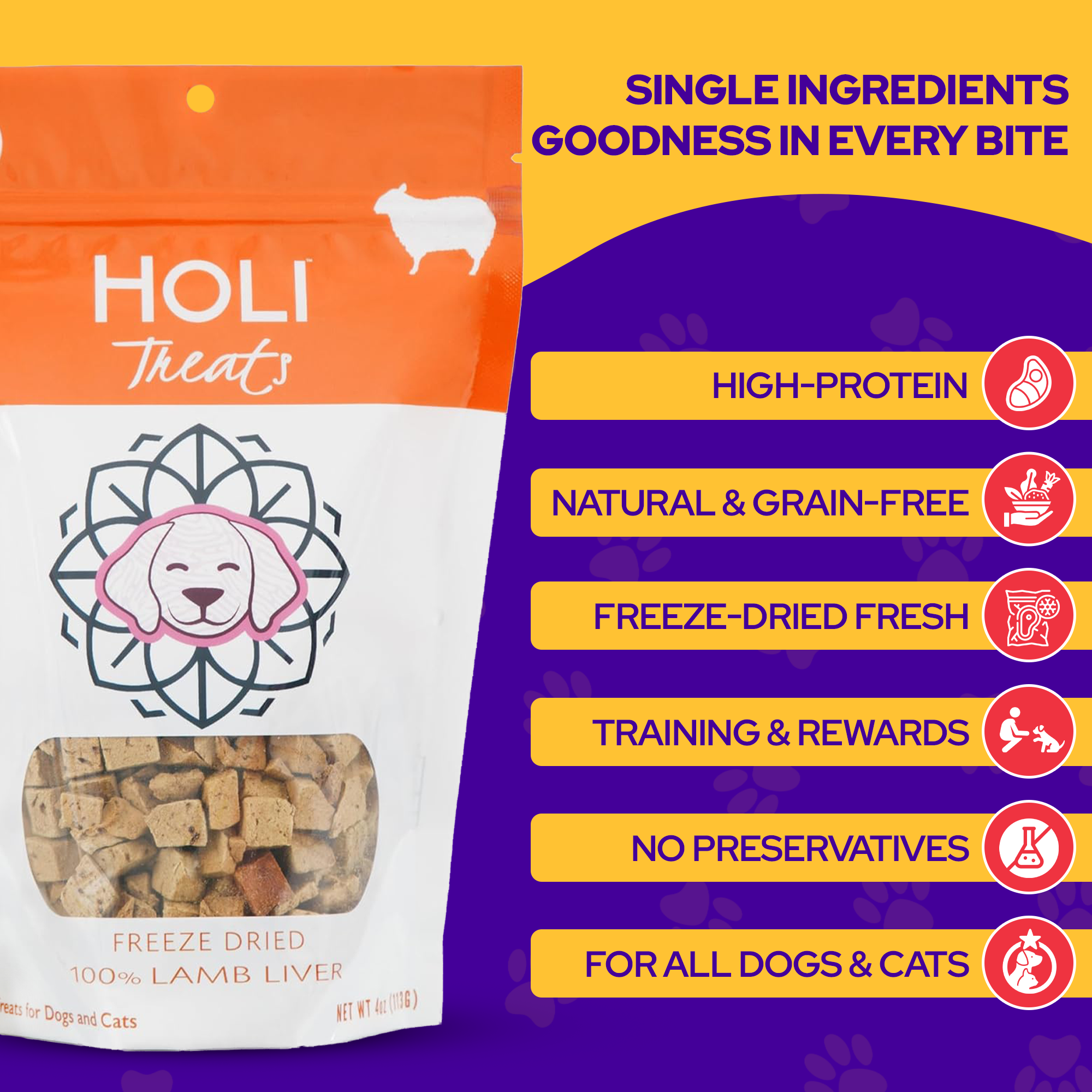 HOLI - Wholesale Pet Treats - Dog - Lamb Liver Dog Treats - All Natural - Freeze Dried1