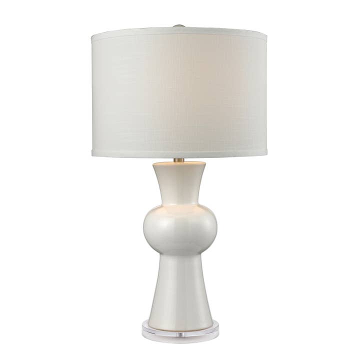 White Ceramic 28'' High 1-Light Table Lamp - Gloss White for wholesale on Faire