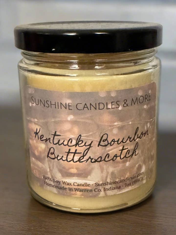 Kentucky Bourbon Butterscotch Candle 7oz for wholesale by Sunshine Candles & More