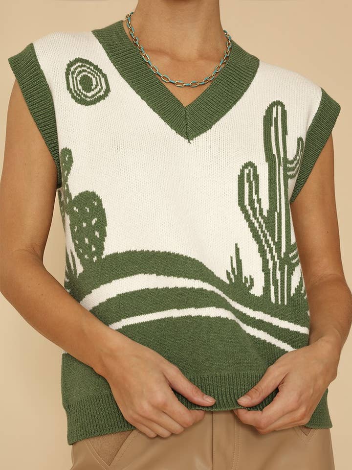 Desert landscape sweater vest for wholesale by Miss Sparkling