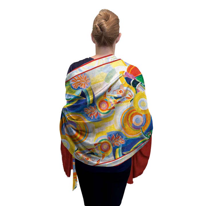RainCaper - Wholesale Scarf - Women's - Fine Art Silk Blend Shawl Delaunay Portuguese Woman